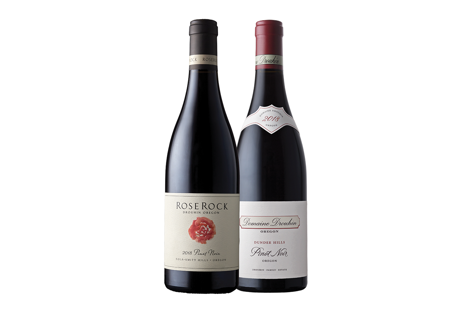 Two bottles of Domain Drouhin Oregon wine