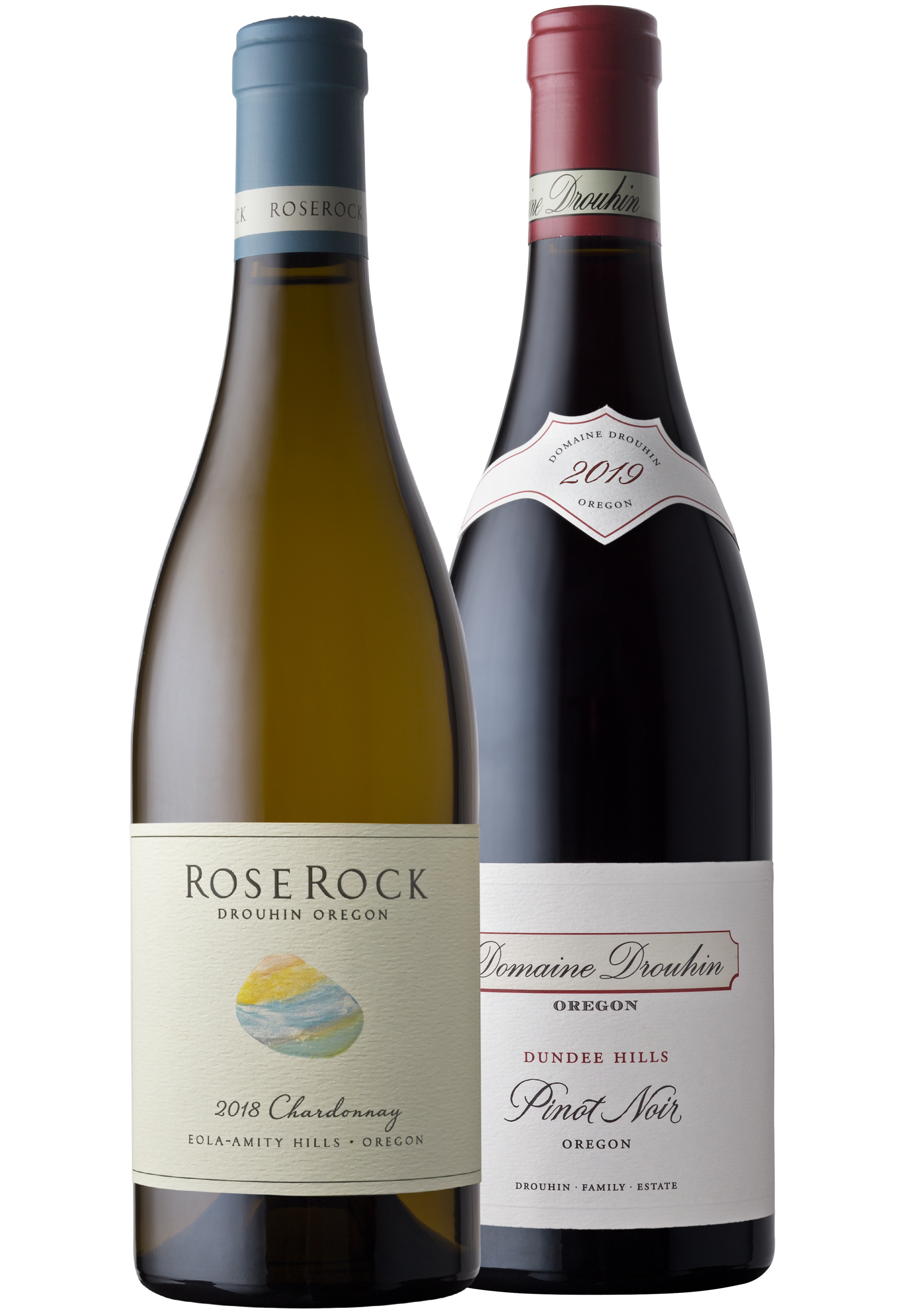 Two bottles of Domaine Drouhin Oregon wine
